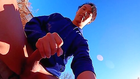 Busty amateur teen gets creampie in the public yard