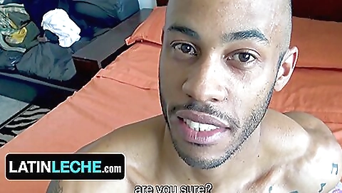 Hot brunette gets a black dude to strip and fuck her