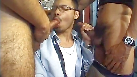 Big black cock is rimmed and fucked by a black cop