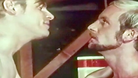 A blonde brunette and a young guy in her mouth and mouth