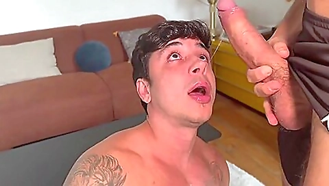 Big ass tattooed bitch with a big ass enjoys deep throat