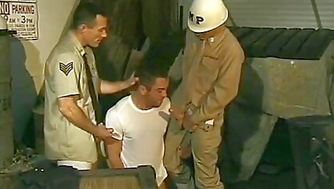 Military teen fucks with a cop in the military uniform