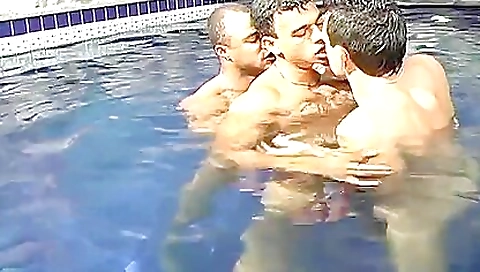 Horny black girls in a threesome have their cock in their mouth