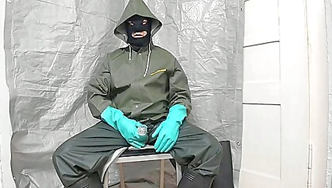 Green outfit and shorts porn video with green coat