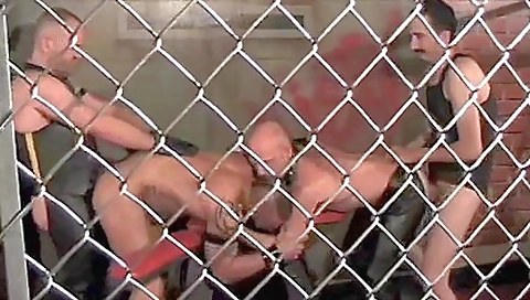 Brunette goes on a group porn scene with three men