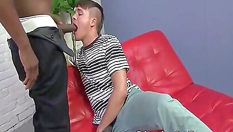 Brunette black chick gets a deepthroated blowjob and her cock