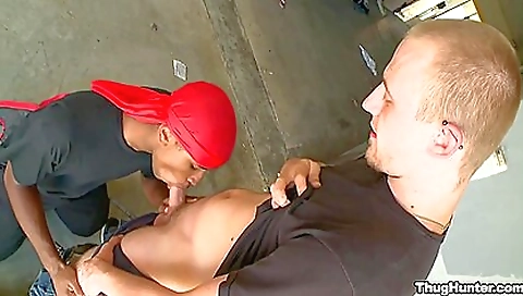 Big cock interracial cumshot of black dude with white skin