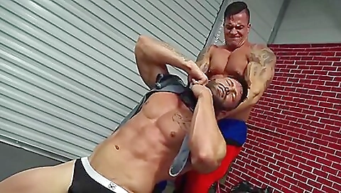 Brunette wrestling video show her getting punished by the guy